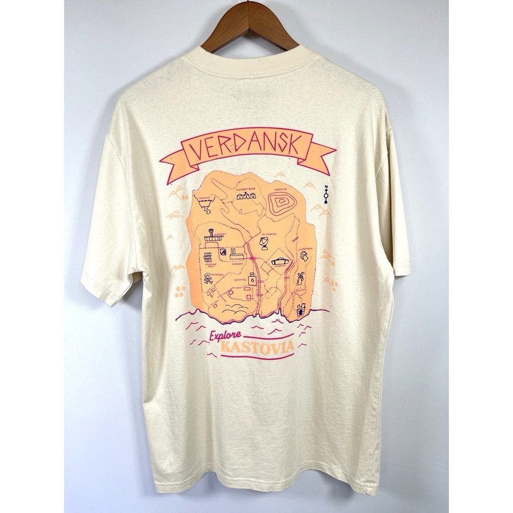 Call Of Duty Mens Warzone Verdansk T-Shirt M Beige Official License NWT